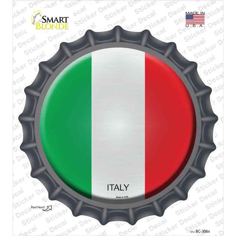 BC-306s-M Italy Country Novelty Bottle Cap Sticker Decal - Medium