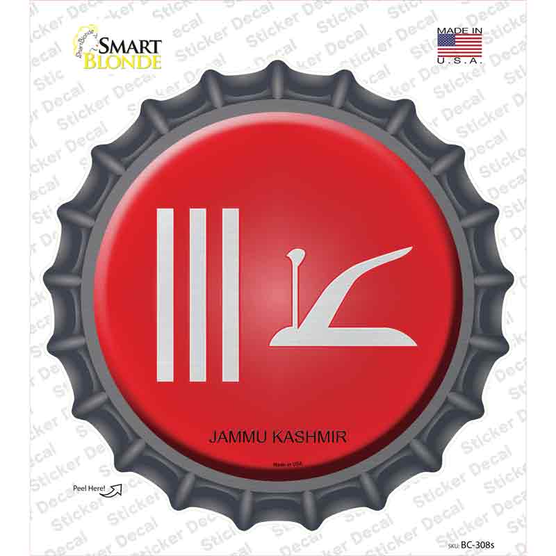 BC-308s-M Jammu Kashmir Country Novelty Bottle Cap Sticker Decal - Medium