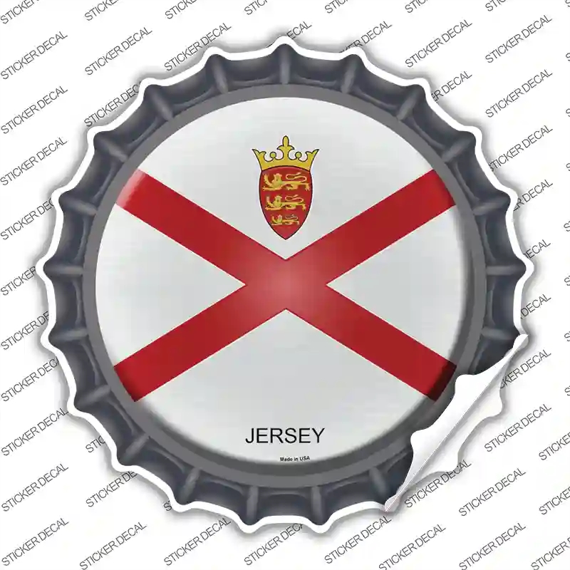 BC-310s-XL Jersey Country Novelty Bottle Cap Sticker Decal - Extra Large