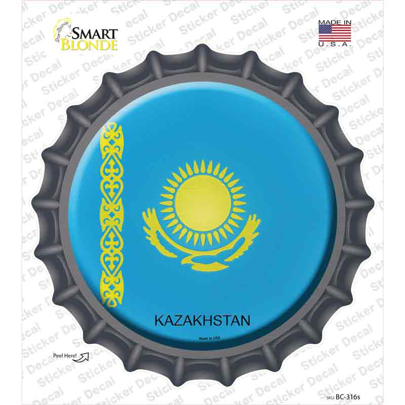 BC-316s-M Kazakhstan Country Novelty Bottle Cap Sticker Decal - Medium