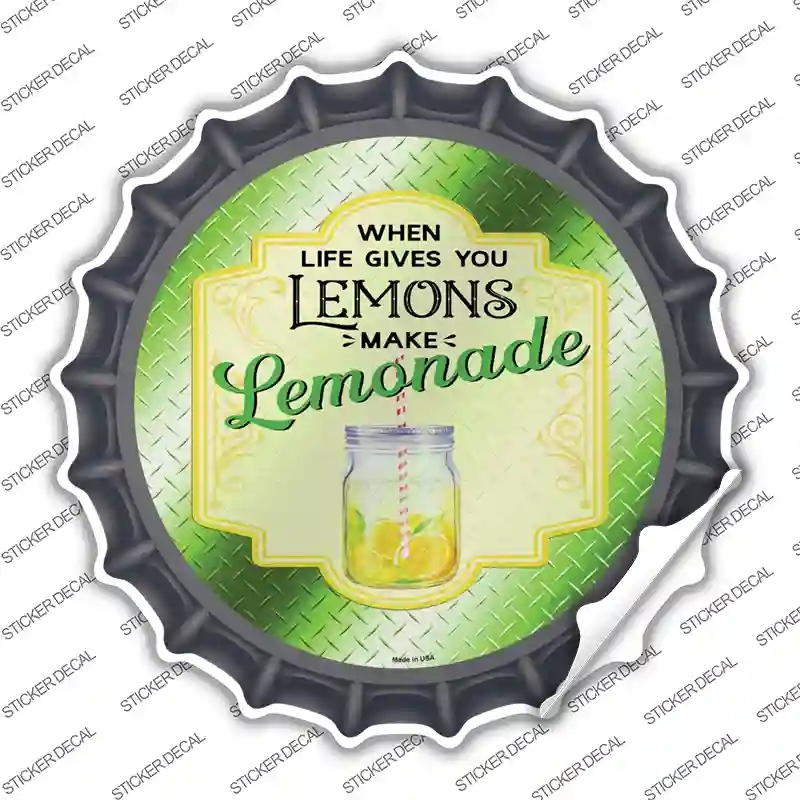 BC-1645s-S Make Lemonade Green Novelty Bottle Cap Sticker Decal - Small