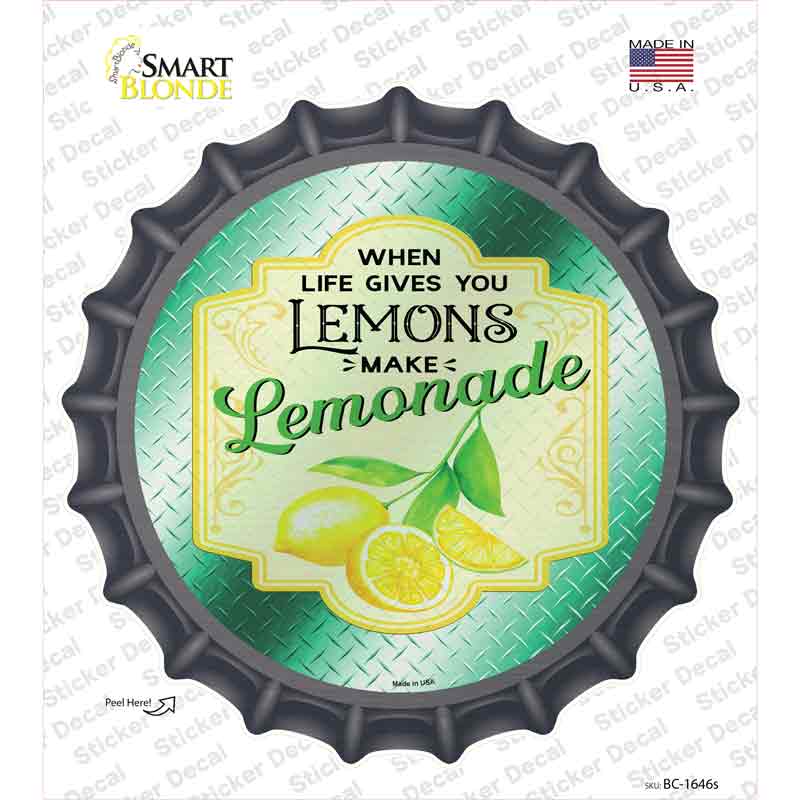 BC-1646s-M Make Lemonade Aqua Novelty Bottle Cap Sticker Decal - Medium