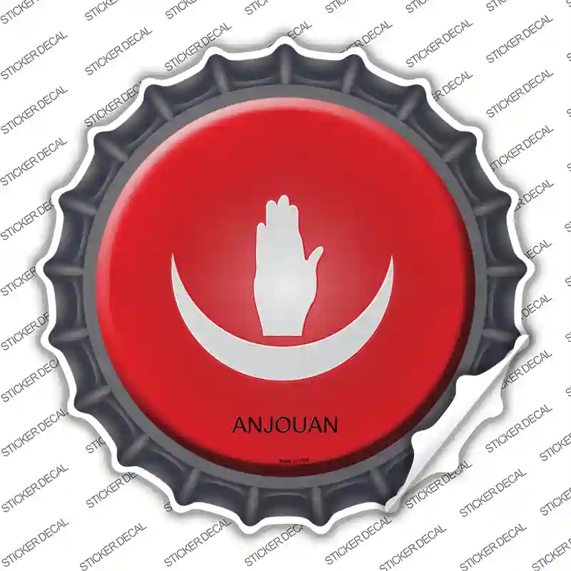 BC-190s-S Anjouan Country Novelty Bottle Cap Sticker Decal - Small