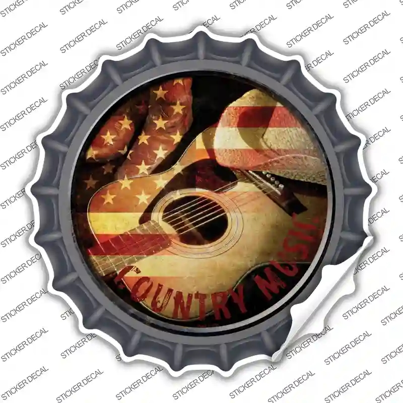 BC-573s-S Country Music Novelty Bottle Cap Sticker Decal - Small