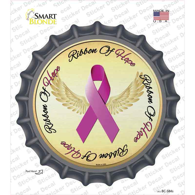 BC-584s-M Ribbon of Hope Novelty Bottle Cap Sticker Decal - Medium