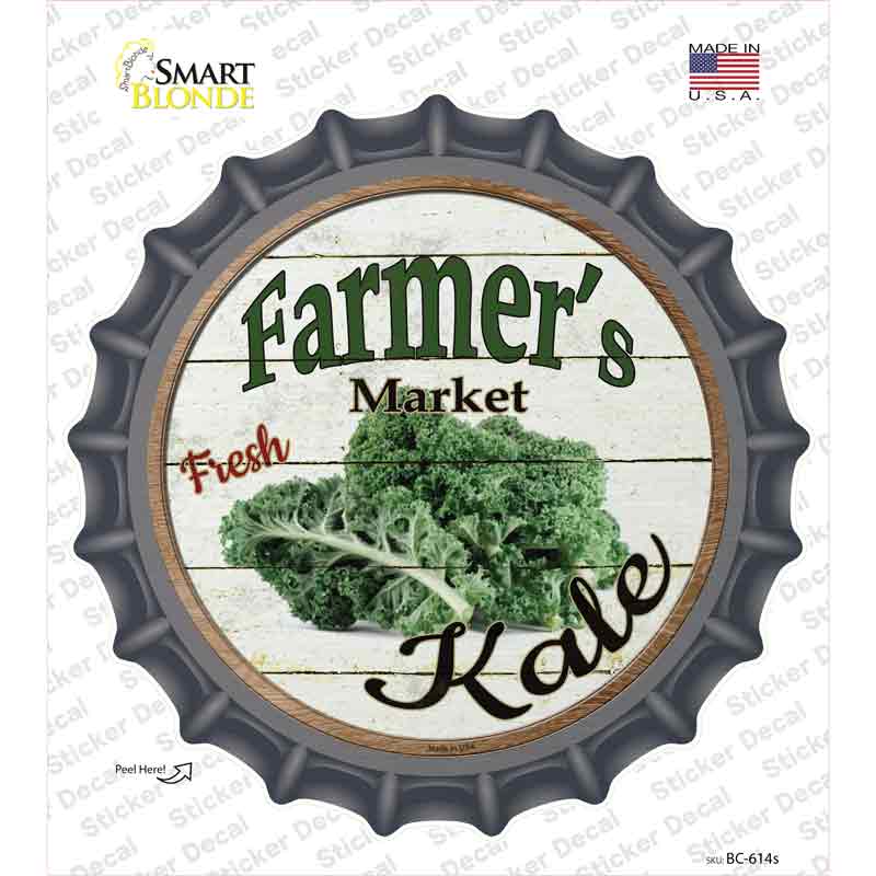 BC-614s-M Farmers Market Kale Novelty Bottle Cap Sticker Decal - Medium