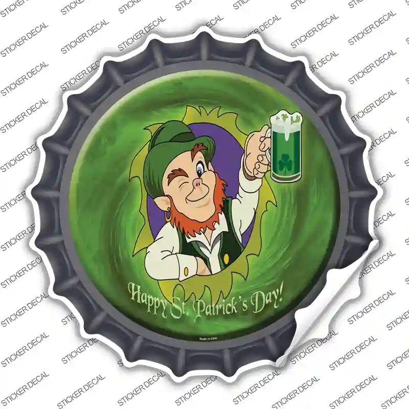 BC-171s-XL Happy St. Patricks Day Novelty Bottle Cap Sticker Decal - Extra Large