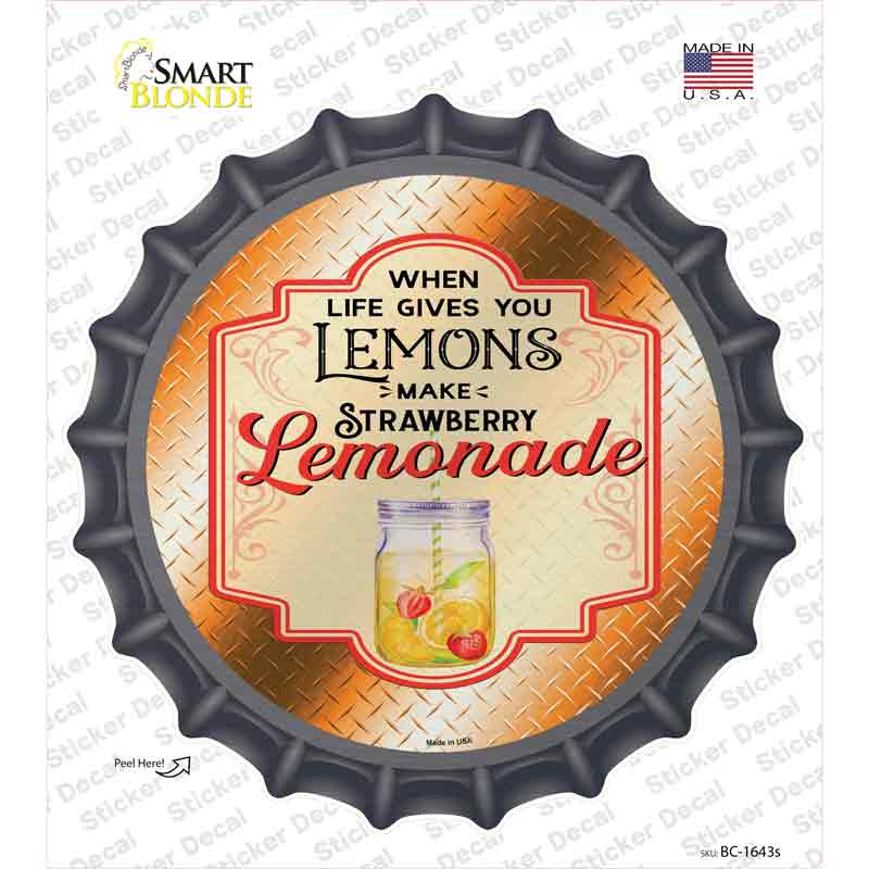 BC-1643s-M Make Strawberry Lemonade Orange Novelty Bottle Cap Sticker Decal - Medium