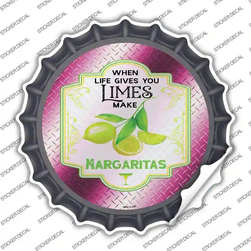 BC-1647s-L Make Margaritas Pink Novelty Bottle Cap Sticker Decal - Large