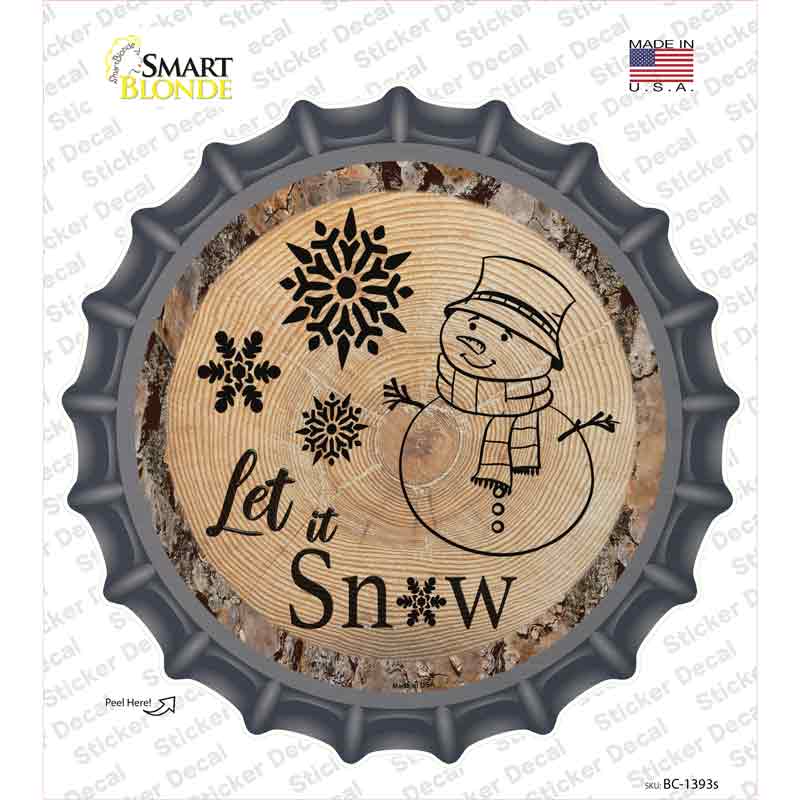 BC-1393s-M Let It Snow Novelty Bottle Cap Sticker Decal - Medium