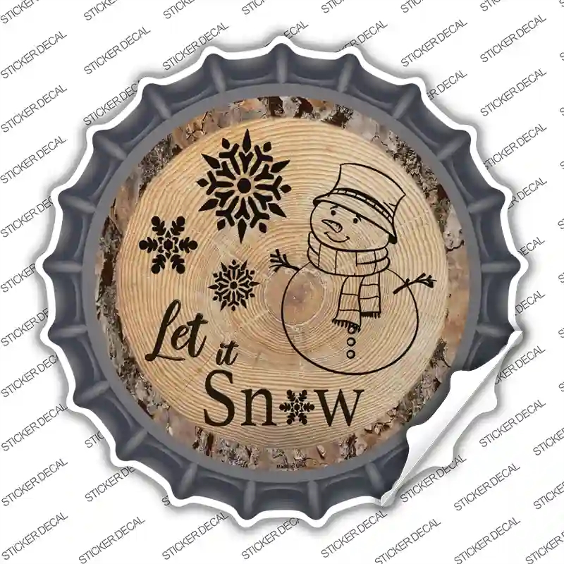 BC-1393s-S Let It Snow Novelty Bottle Cap Sticker Decal - Small