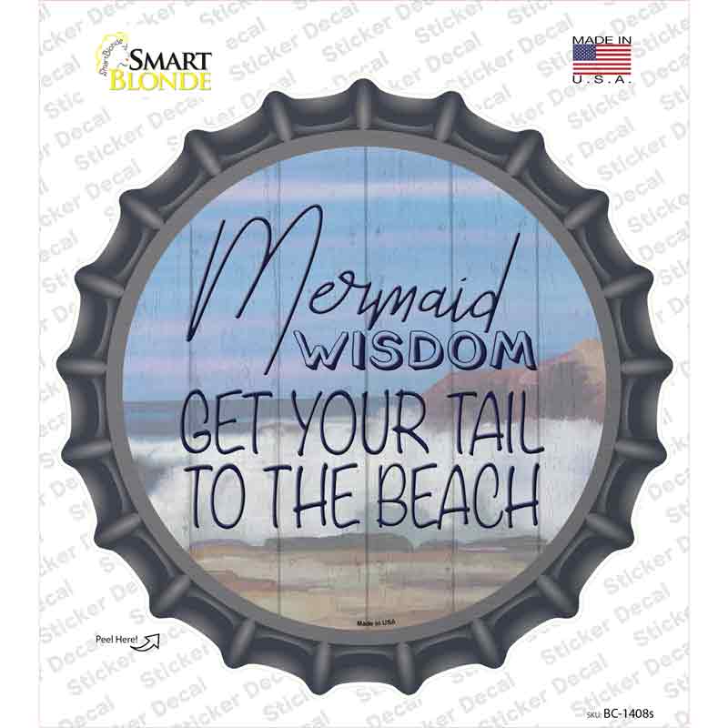 BC-1408s-M Mermaid Wisdom Novelty Bottle Cap Sticker Decal - Medium