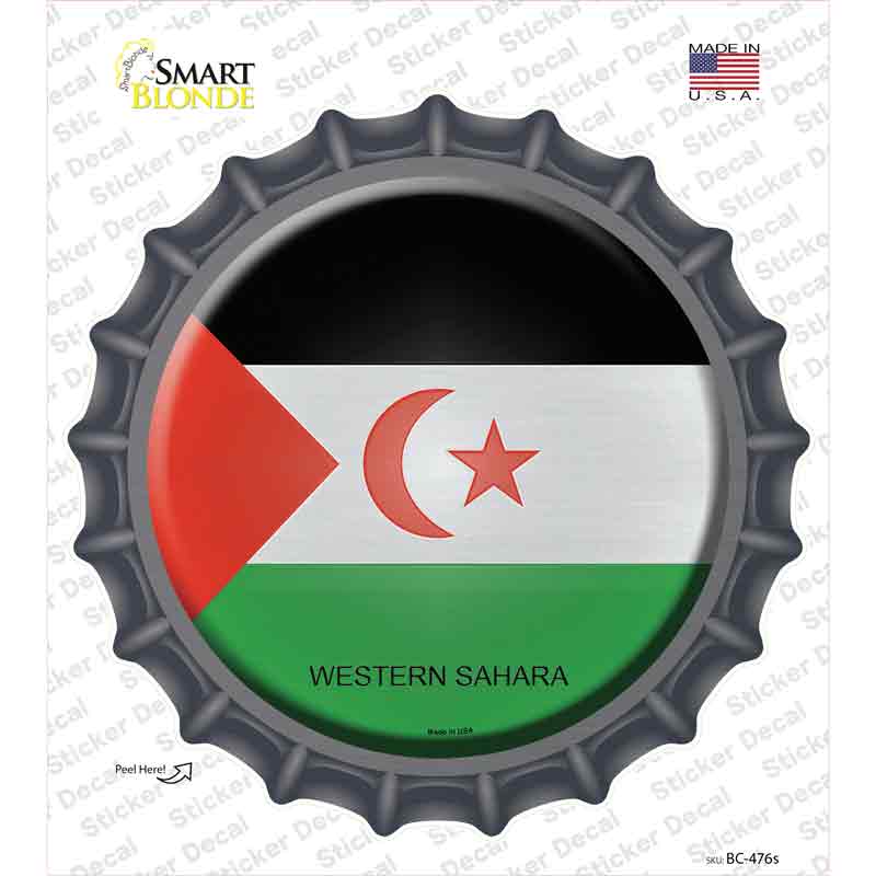 BC-476s-M Western Sahara Country Novelty Bottle Cap Sticker Decal - Medium