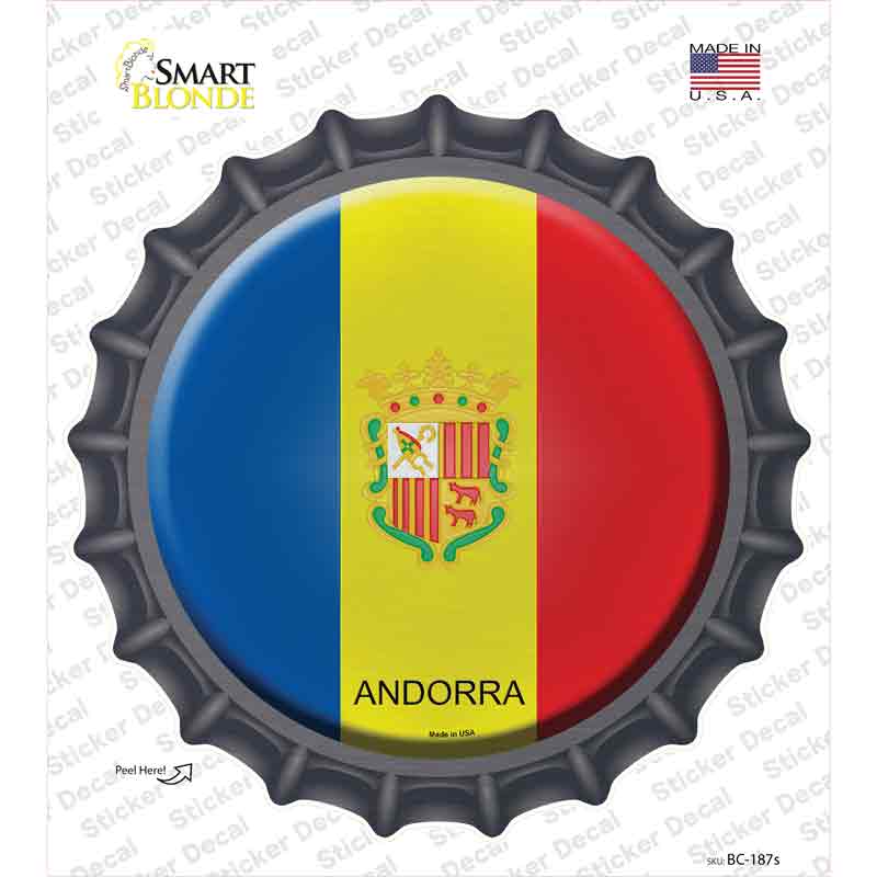 BC-187s-M Andorra Country Novelty Bottle Cap Sticker Decal - Medium