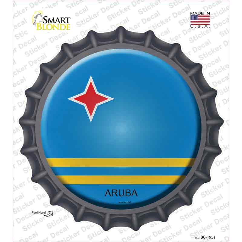BC-195s-M Aruba Novelty Bottle Cap Sticker Decal - Medium