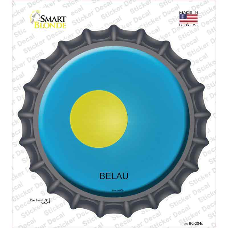 BC-204s-M Belau Country Novelty Bottle Cap Sticker Decal - Medium