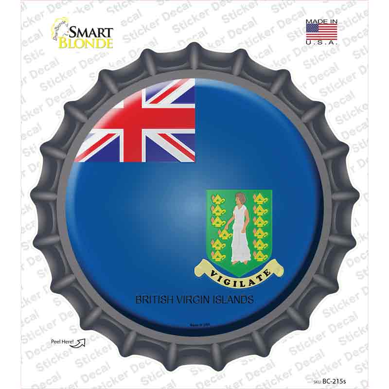 BC-215s-M British Virgin Islands Country Novelty Bottle Cap Sticker Decal - Medium