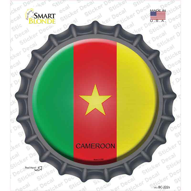 BC-222s-M Cameroon Country Novelty Bottle Cap Sticker Decal - Medium