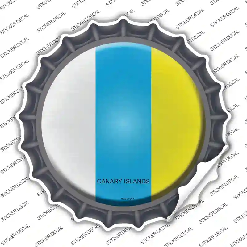 BC-224s-S Canari Islands Country Novelty Bottle Cap Sticker Decal - Small