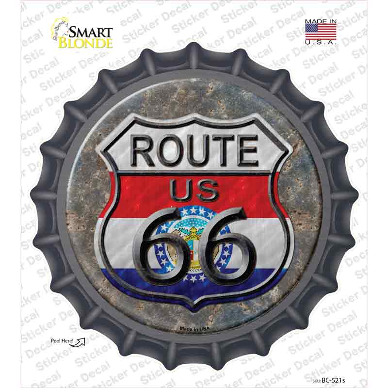 BC-521s-M Missouri Route 66 Novelty Bottle Cap Sticker Decal - Medium