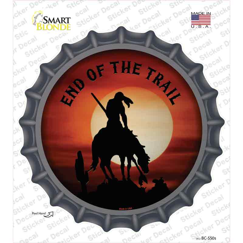 BC-550s-M End of the Trail Novelty Bottle Cap Sticker Decal - Medium