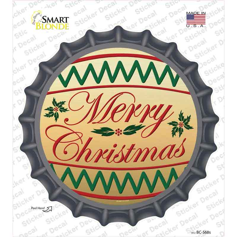 BC-568s-M Merry Christmas Novelty Bottle Cap Sticker Decal - Medium