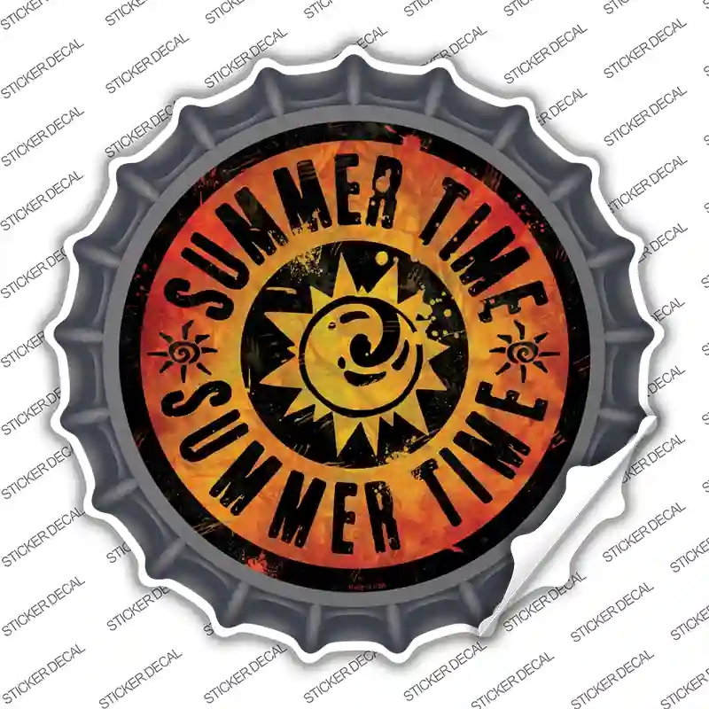 BC-589s-L Summer Time Novelty Bottle Cap Sticker Decal - Large