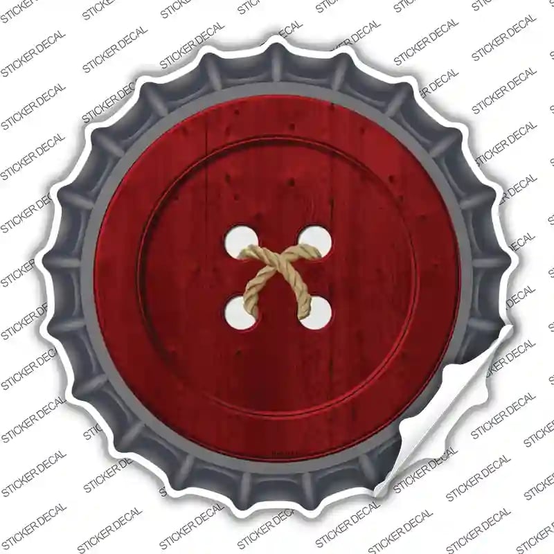 BC-565s-S Red Button Novelty Bottle Cap Sticker Decal - Small