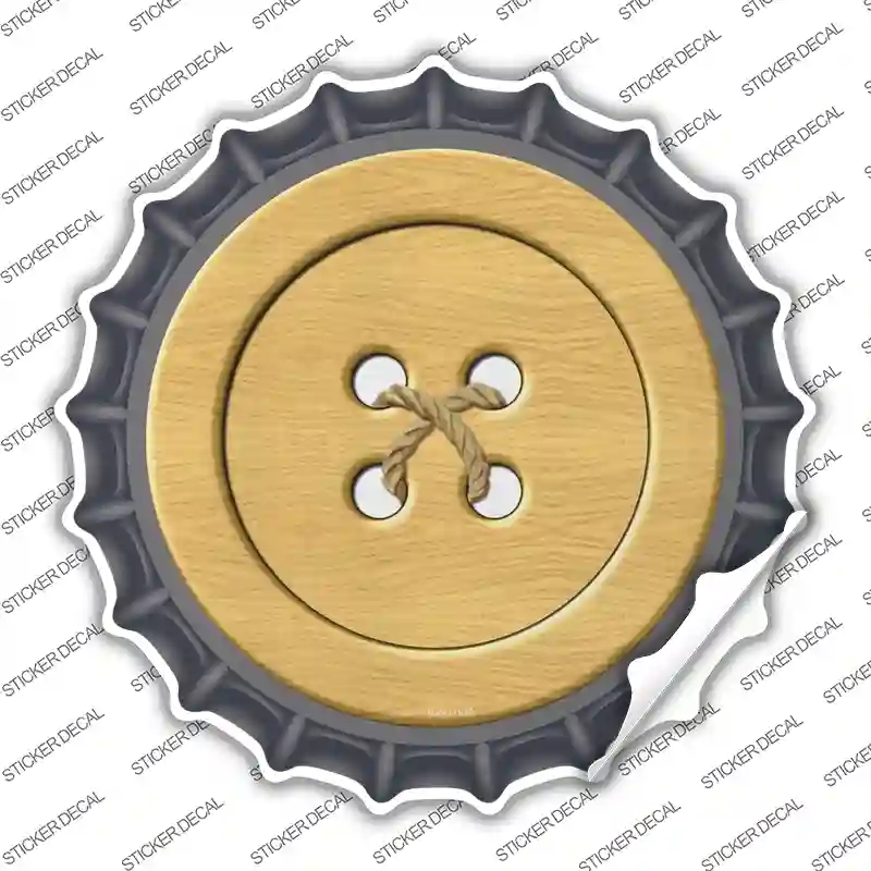 BC-567s-S Wooden Button Novelty Bottle Cap Sticker Decal - Small