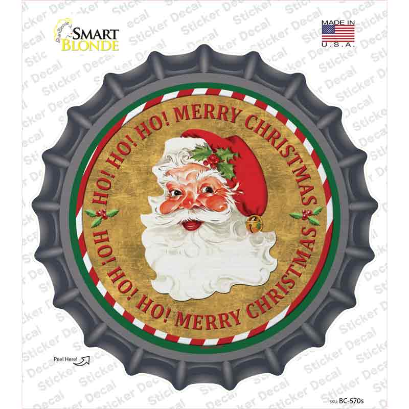 BC-570s-M Ho Ho Ho Santa Novelty Bottle Cap Sticker Decal - Medium