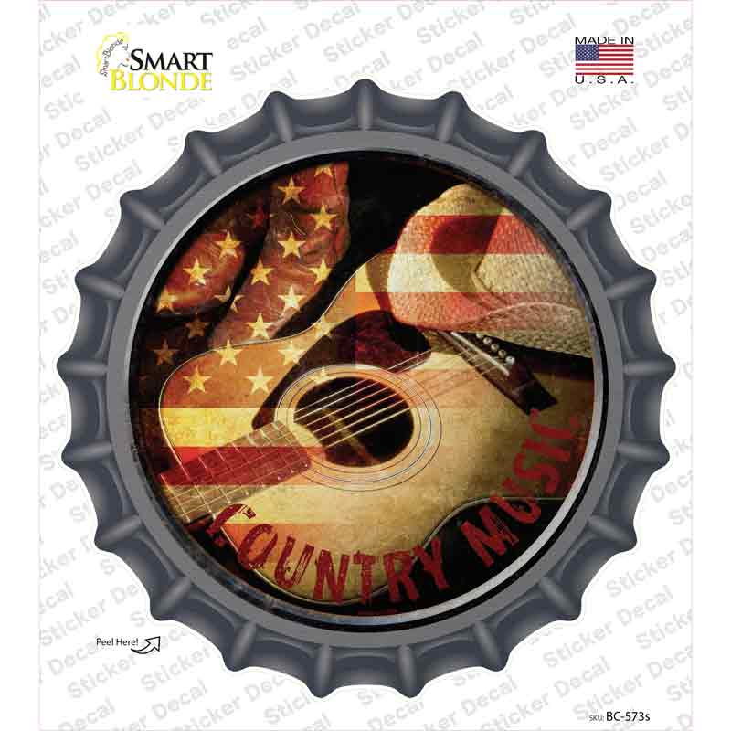 BC-573s-M Country Music Novelty Bottle Cap Sticker Decal - Medium