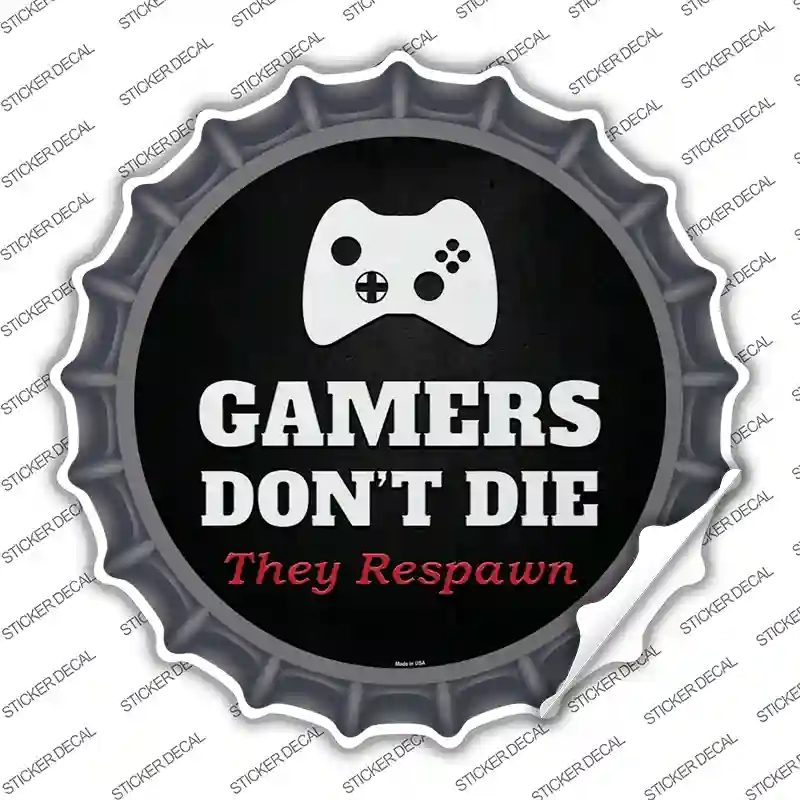 BC-964s-S Xbox Gamers Do Not Die Novelty Bottle Cap Sticker Decal - Small
