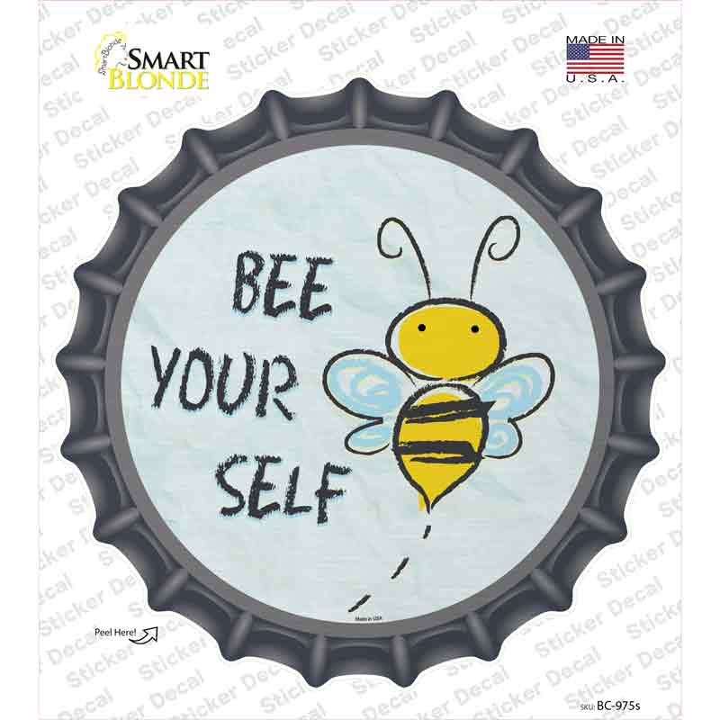 BC-975s-M Bee Yourself Novelty Bottle Cap Sticker Decal - Medium