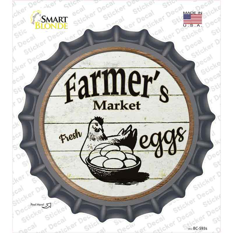 BC-593s-M Farmers Market Eggs Novelty Bottle Cap Sticker Decal - Medium