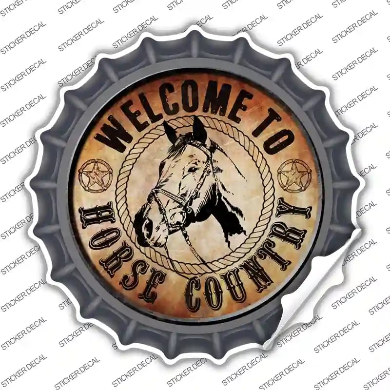 BC-596s-S Horse Country Novelty Bottle Cap Sticker Decal - Small