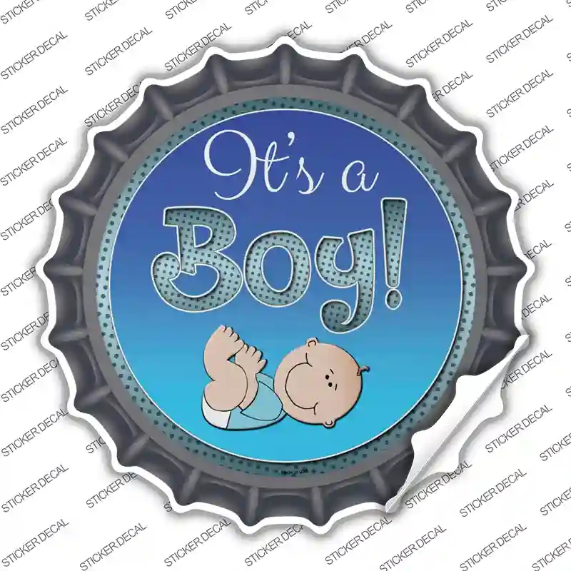 BC-639s-S Its A Boy Novelty Bottle Cap Sticker Decal - Small
