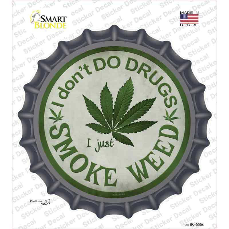 BC-656s-M Smoke Weed Novelty Bottle Cap Sticker Decal - Medium
