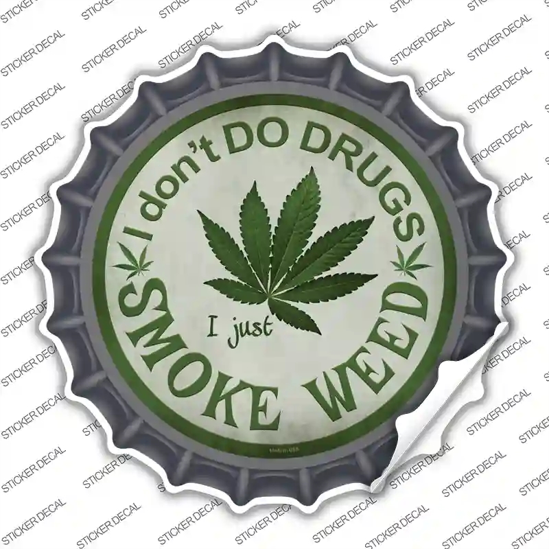 BC-656s-S Smoke Weed Novelty Bottle Cap Sticker Decal - Small