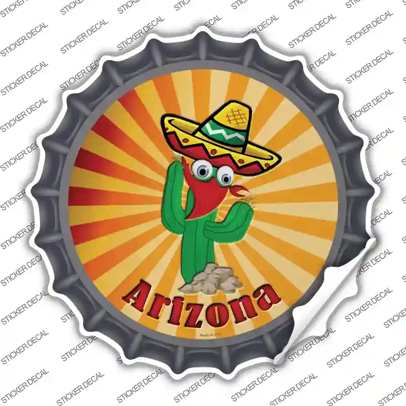 BC-666s-S Cactus Arizona Novelty Bottle Cap Sticker Decal - Small