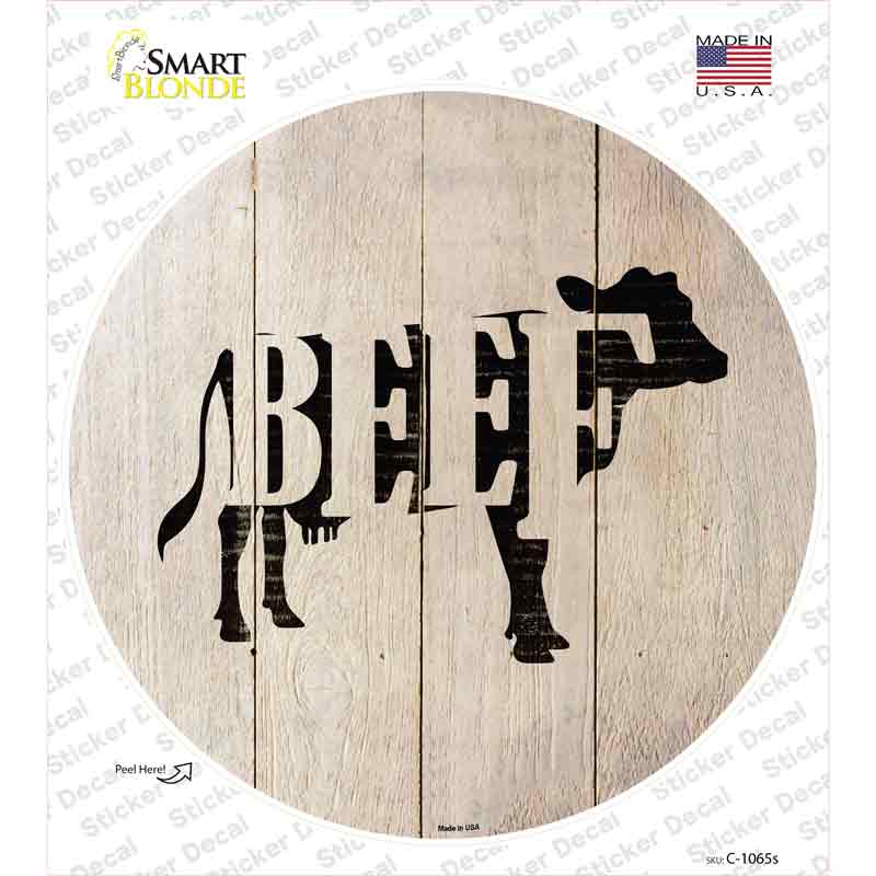 C-1065s-M Cows Make Beef Novelty Circle Sticker Decal - Medium