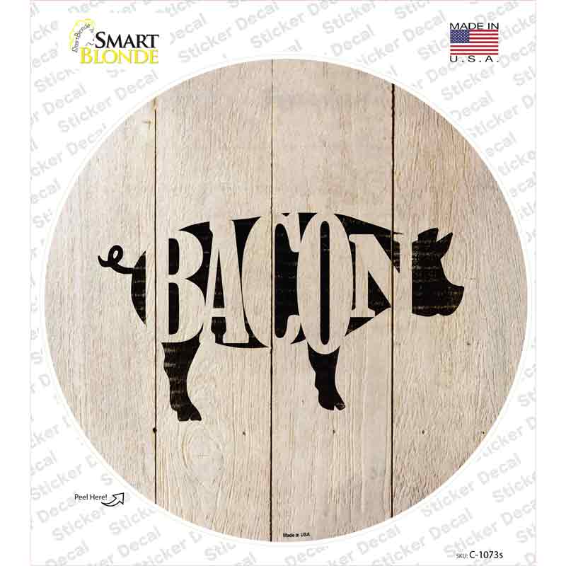 C-1073s-M Pigs Make Bacon Novelty Circle Sticker Decal - Medium