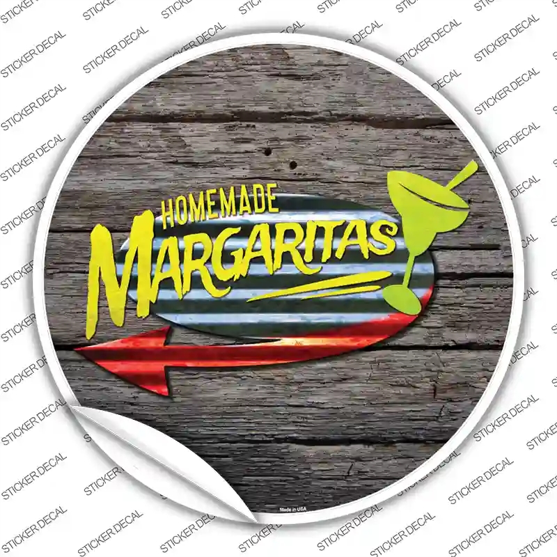 C-1085s-S Homemade Margaritas Novelty Circle Sticker Decal - Small