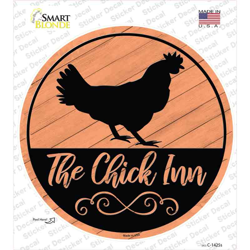 C-1425s-M The Chicken Inn Novelty Circle Sticker Decal - Medium