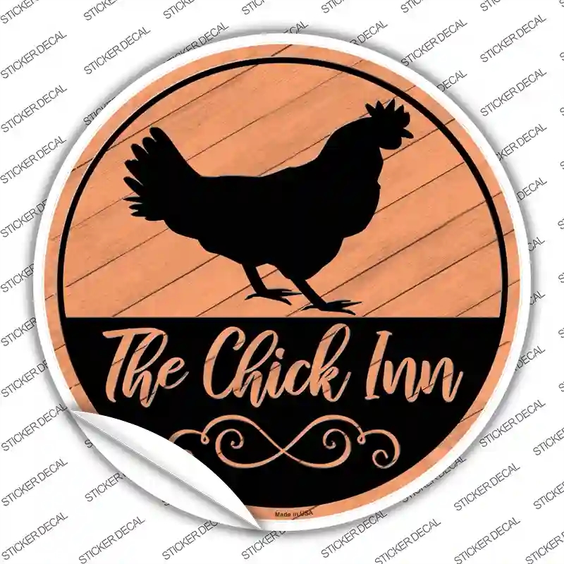 C-1425s-S The Chicken Inn Novelty Circle Sticker Decal - Small