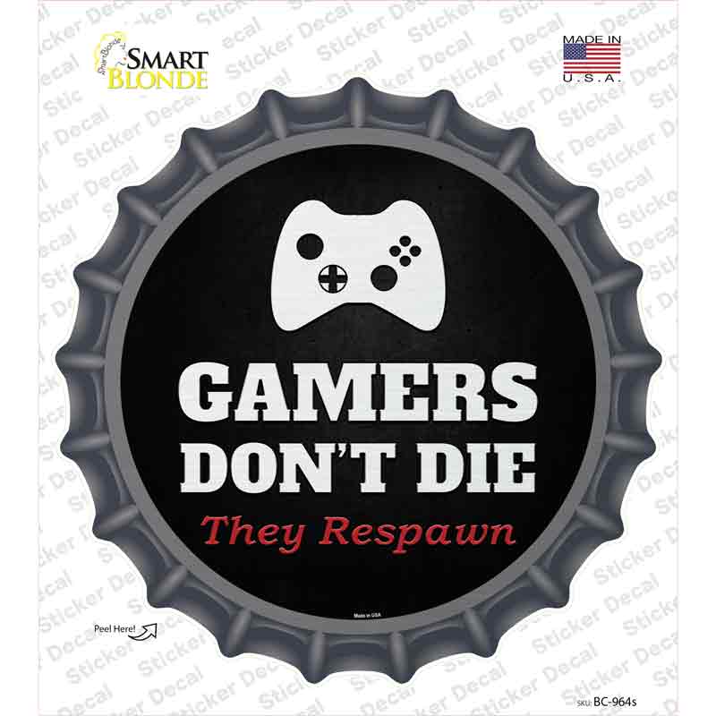 BC-964s-M Xbox Gamers Do Not Die Novelty Bottle Cap Sticker Decal - Medium