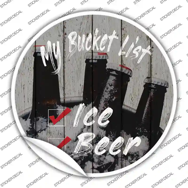 C-1159s-XL Bucket List Beer Novelty Circle Sticker Decal - Extra Large
