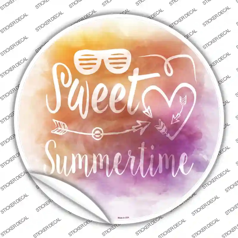 C-1090s-S Sweet Summertime Novelty Circle Sticker Decal - Small