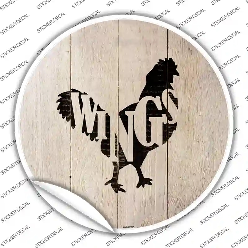 C-1071s-S Chickens Make Wings Novelty Circle Sticker Decal - Small