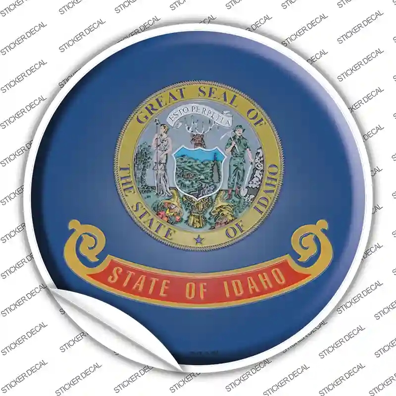 C-111s-S Idaho State Flag Novelty Circle Sticker Decal - Small