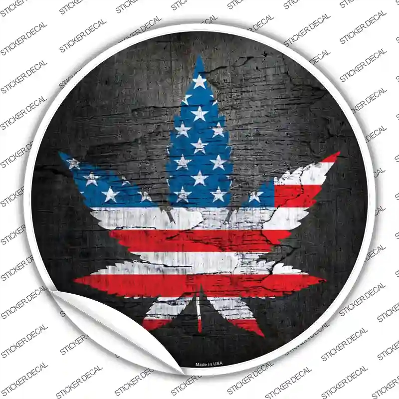 C-719s-S American Pot Novelty Circle Sticker Decal - Small
